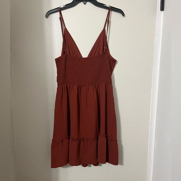 Liberty Love | Burnt Orange Lightweight Flowy Short Dress - Picture 4 of 7